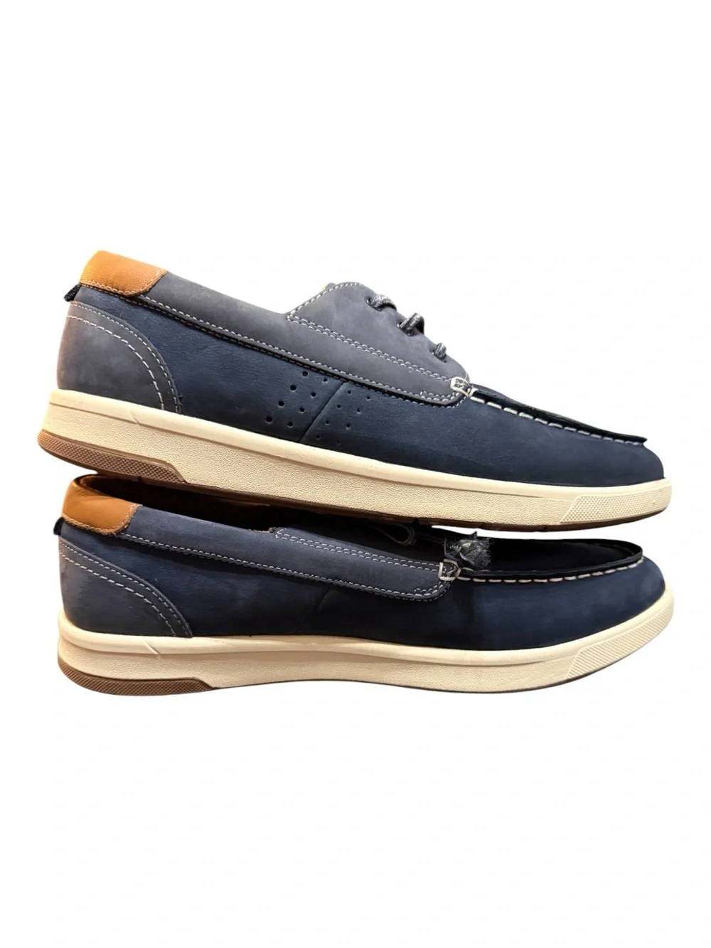 Florsheim Comfortech Leather Boat Shoes Men’s 10.5M Navy Casual Deck Shoes